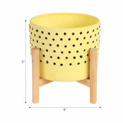 8-dotted-planter-w-wood-stand-yellow-9