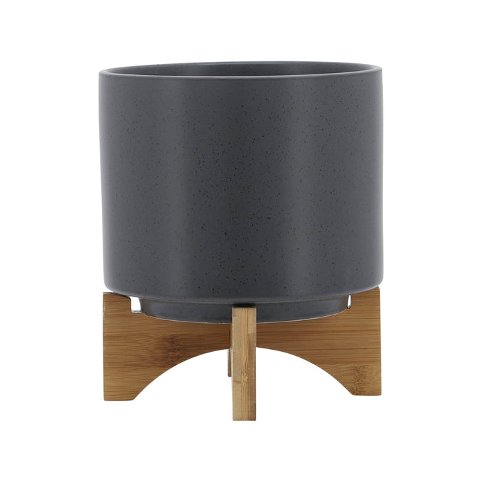 8-planter-w-wood-stand-matte-gray-2