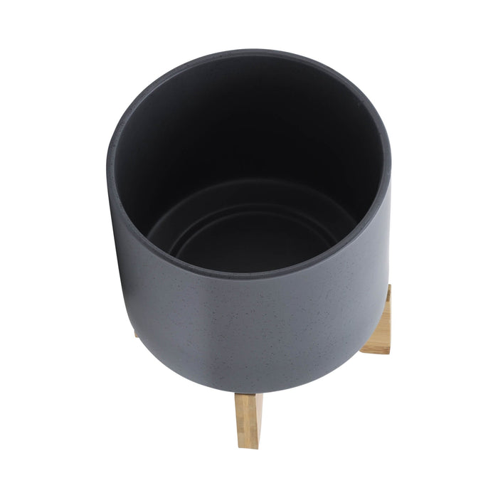 8-planter-w-wood-stand-matte-gray-4