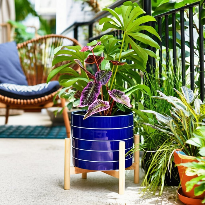 8-striped-planter-w-wood-stand-navy-11