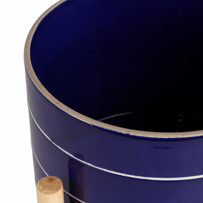 8-striped-planter-w-wood-stand-navy-6