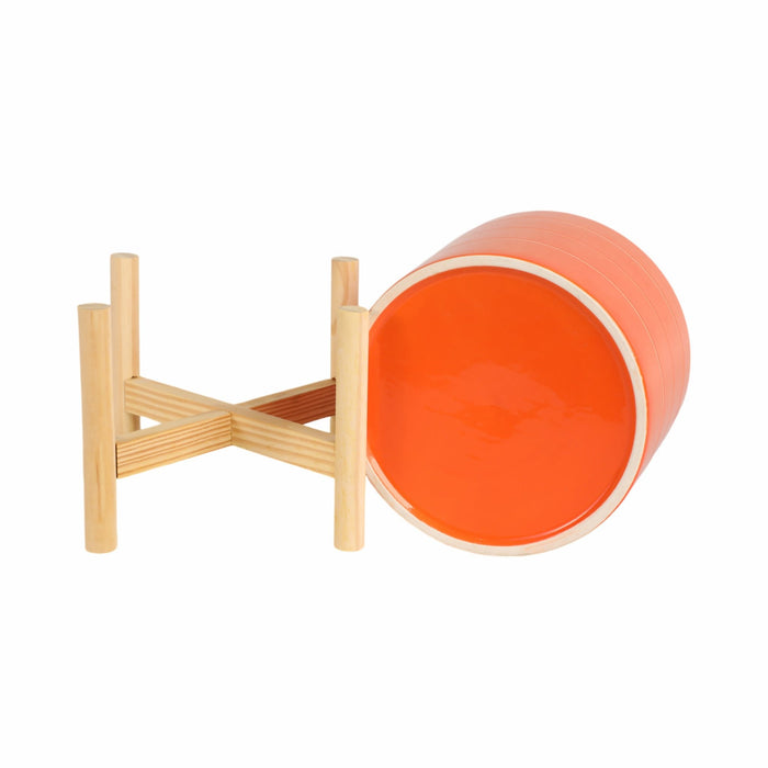 8-striped-planter-w-wood-stand-orange-8