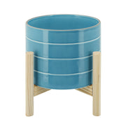 8-striped-planter-w-wood-stand-skyblue-1