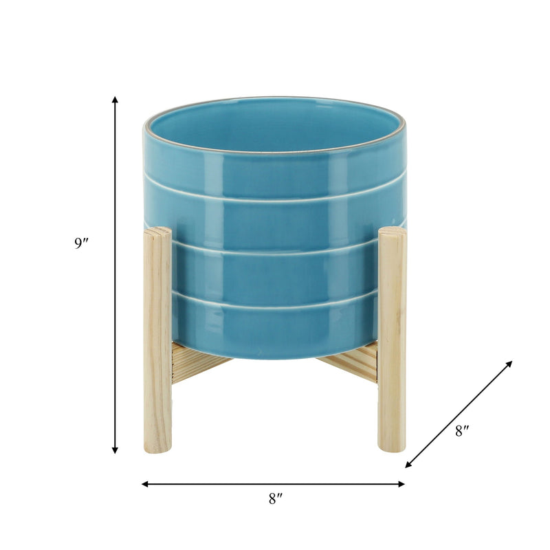 8-striped-planter-w-wood-stand-skyblue-8