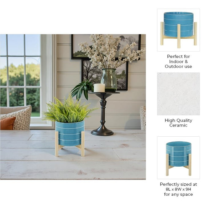 8-striped-planter-w-wood-stand-skyblue-9