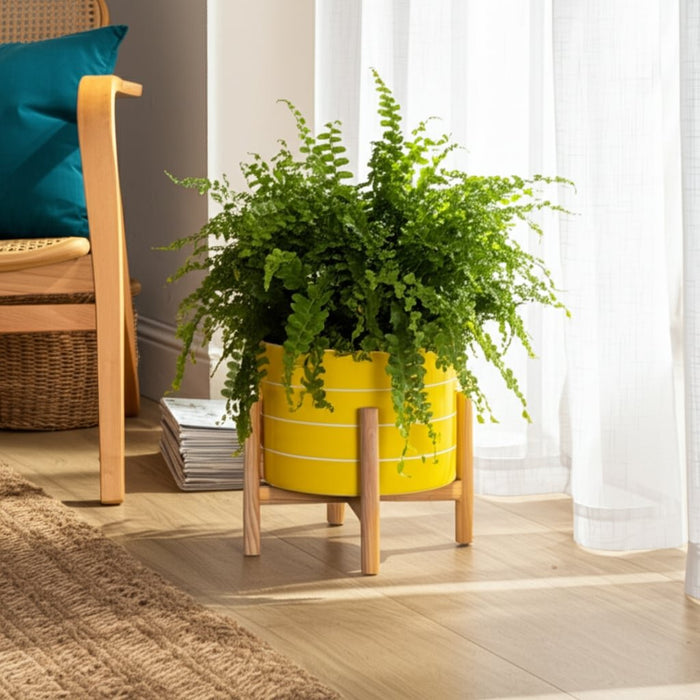 8-striped-planter-w-wood-stand-yellow-12