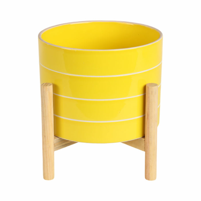 8-striped-planter-w-wood-stand-yellow-1