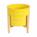 8-striped-planter-w-wood-stand-yellow-1