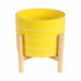 8-striped-planter-w-wood-stand-yellow-4