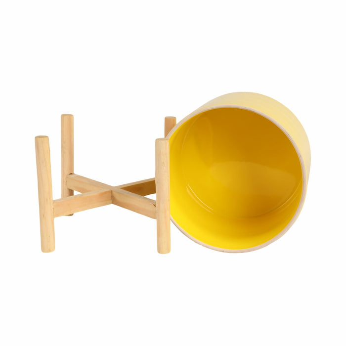 8-striped-planter-w-wood-stand-yellow-7