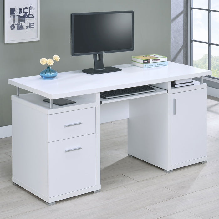 Tracy 2-drawer Computer Desk Cappuccino