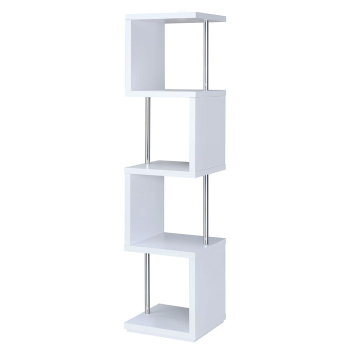 Baxter 4-shelf Bookcase Black and Chrome