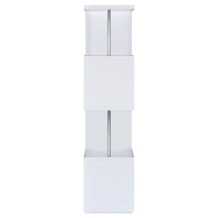 Baxter 4-shelf Bookcase Black and Chrome