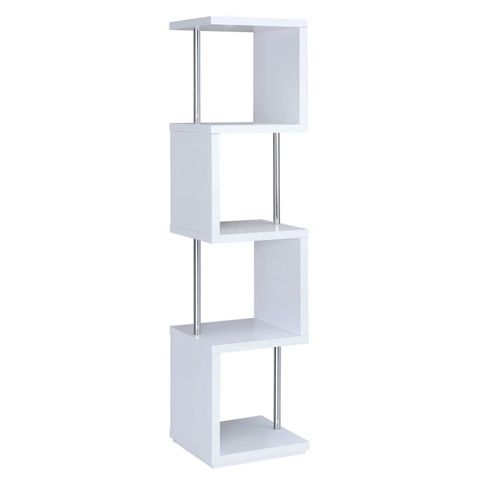 Baxter 4-shelf Bookcase Black and Chrome