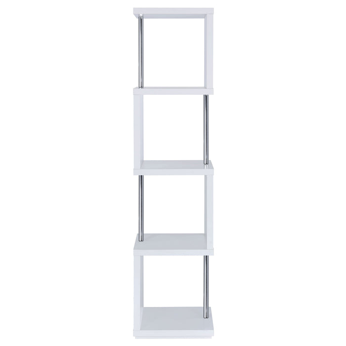 Baxter 4-shelf Bookcase Black and Chrome