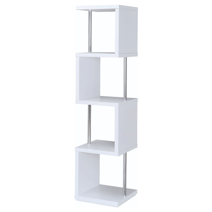 Baxter 4-shelf Bookcase Black and Chrome