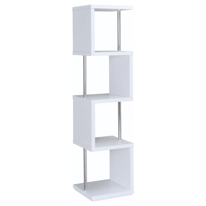 Baxter 4-shelf Bookcase Black and Chrome