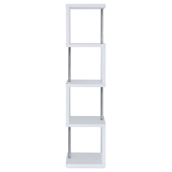 Baxter 4-shelf Bookcase Black and Chrome