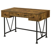 Analiese 3-drawer Writing Desk Antique Nutmeg and Black - Furniture City (CA)l