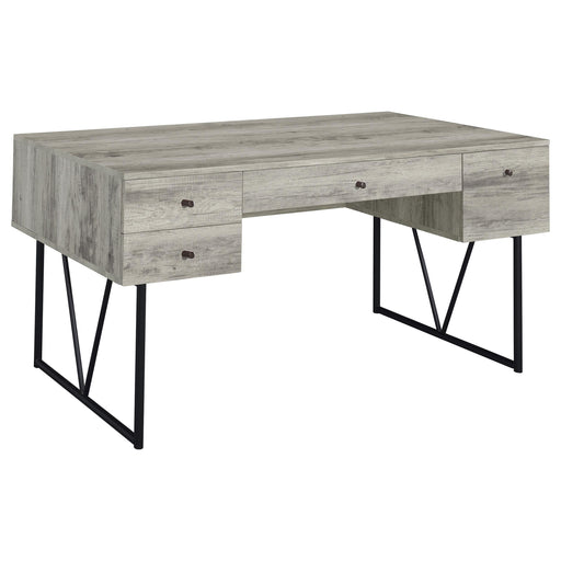 Analiese 4-drawer Writing Desk Grey Driftwood - Furniture City (CA)l