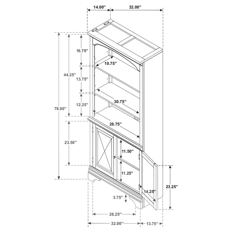 Hartshill Bookcase with Cabinet - Furniture City (CA)l