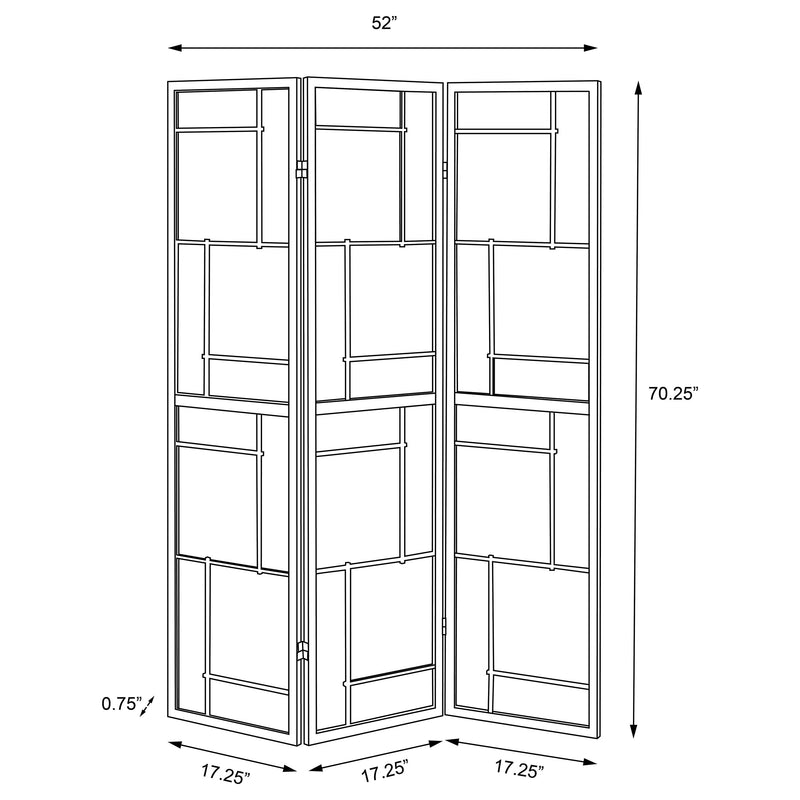 Damis Three-Panel Room Divider - Furniture City (CA)l