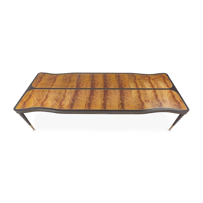 AICO Malibu Crest Rectangular Dining Table in Crotch Mahogany