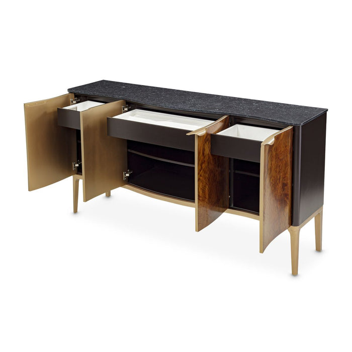 AICO Malibu Crest Sideboard in Crotch Mahogany