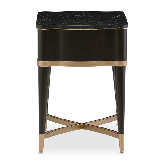 AICO Malibu Crest End Table in Crotch Mahogany