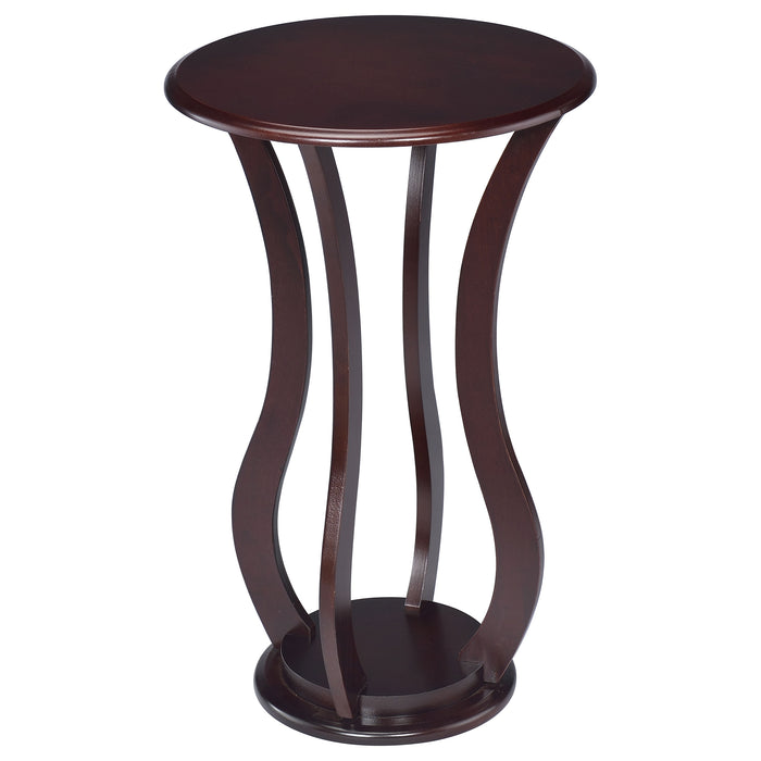 Elton Round Marble Top Accent Table Brown