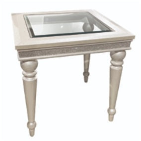 AICO Glimmering Heights End Table in Ivory image