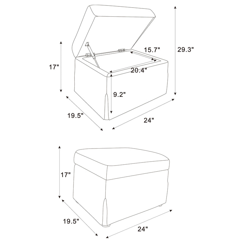 Winter Storage Ottoman - Furniture City (CA)l