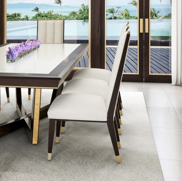 AICO Belmont Place Side Chair in Espresso