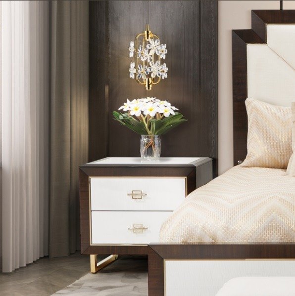 AICO Belmont Place Nightstand in Espresso