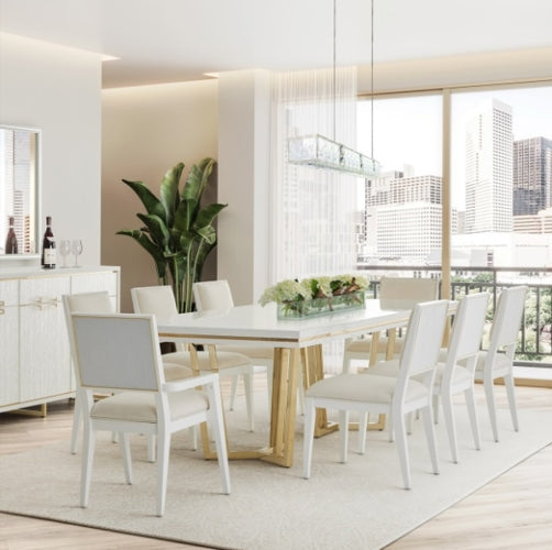 AICO Furniture Palm Gate Side Chair  in Cloud White