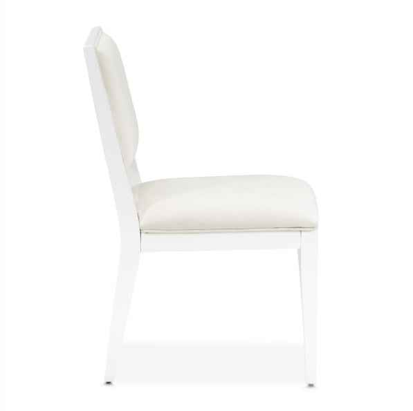 AICO Furniture Palm Gate Side Chair in Cloud White