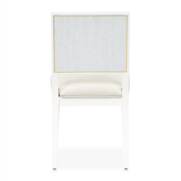 AICO Furniture Palm Gate Side Chair in Cloud White