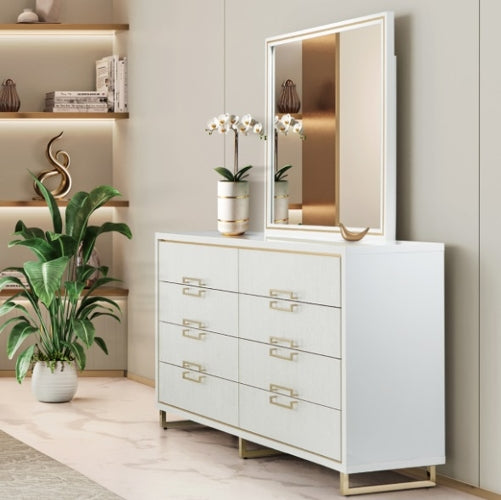 AICO Furniture Palm Gate Dresser in Cloud White