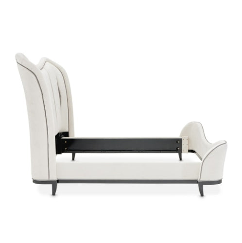 AICO Furniture Tuxedo King Upholstered Bed in Piano Keyboard