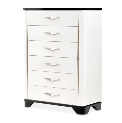 AICO Furniture Tuxedo 6 Drawer Chest in Piano Keyboard image