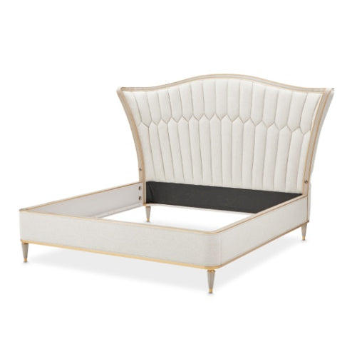 AICO Furniture St.Charles Queen Upholstered Bed in Dove Gray