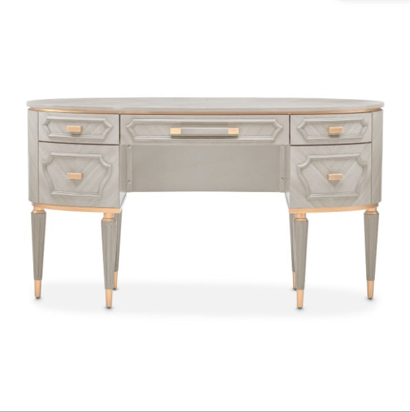AICO Furniture St.Charles Vanity Desk in Dove Gray