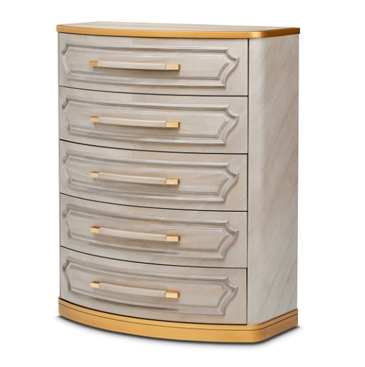 AICO Furniture St.Charles 5 Drawer Highboy Chest in Dove Gray image