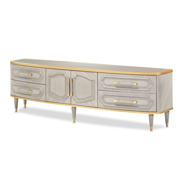 AICO Furniture St.Charles Media Cabinet in Dove Gray