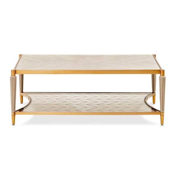 AICO Furniture St.Charles Rectangular Cocktail Table in Dove Gray