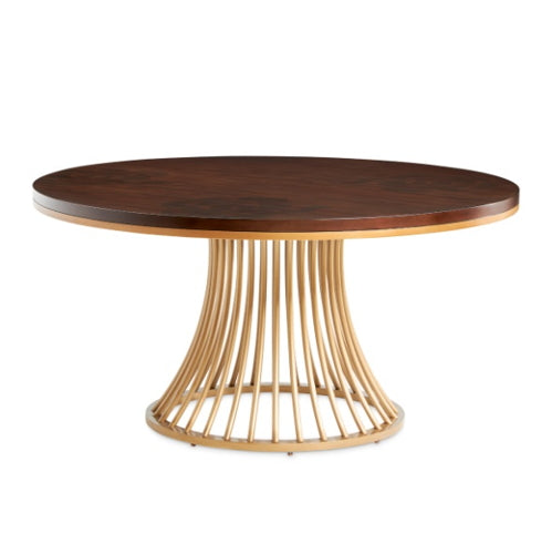 AICO Furniture Camellia Field Round Dining Table in Warm Pecan image