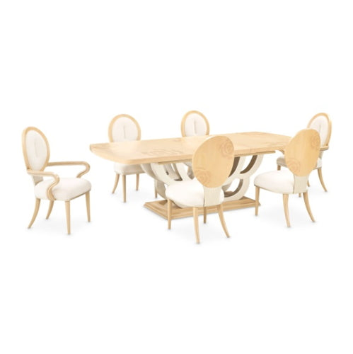 AICO Furniture Camellia Field Side Chair in Caramel