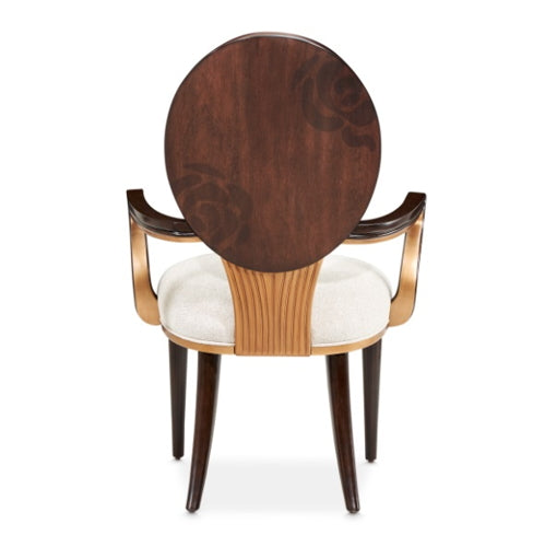 AICO Furniture Camellia Field Arm Chair in Warm Pecan