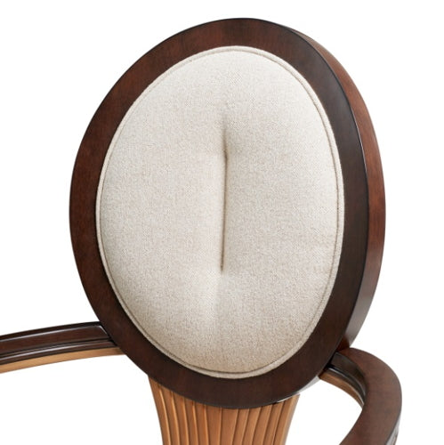 AICO Furniture Camellia Field Arm Chair in Warm Pecan