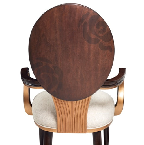 AICO Furniture Camellia Field Arm Chair in Warm Pecan